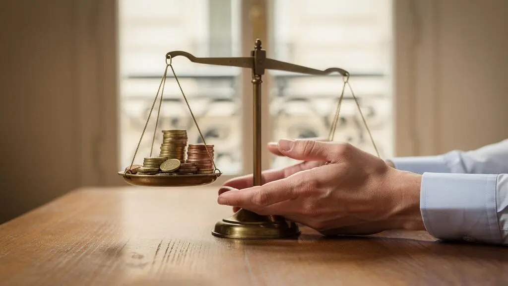 Photographie symbolique illustrant l'équilibre entre revenu gagné et impôt sur le revenu en France